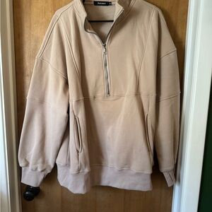 Women’s Tan Half-Zip Sweater